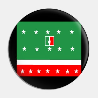 Italian Sportswear Design on Black Background Pin