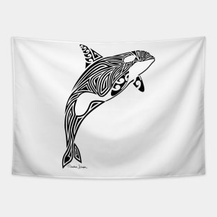 Tribal Orca Tapestry