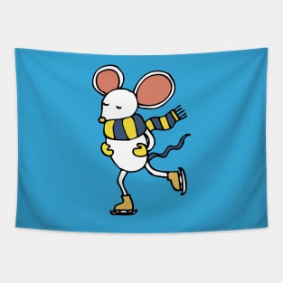 Ice Skating Mouse - cute character by Cecca Designs Tapestry