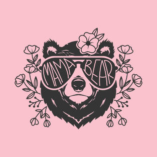 Floral Mama Bear Sunglasses T-Shirt