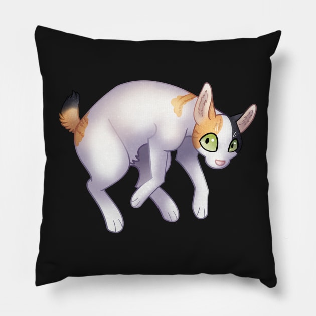 Cozy Japanese Bobtail Cat Pillow by Phoenix Baldwin