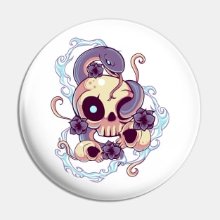 Skull Snake Kawaii Pin