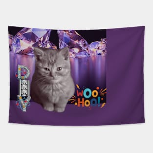 WOO HOO CAT T SHIRT Tapestry