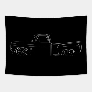 Front/profile - 1965 Chevy C-10 Stepside -stencil, white Tapestry