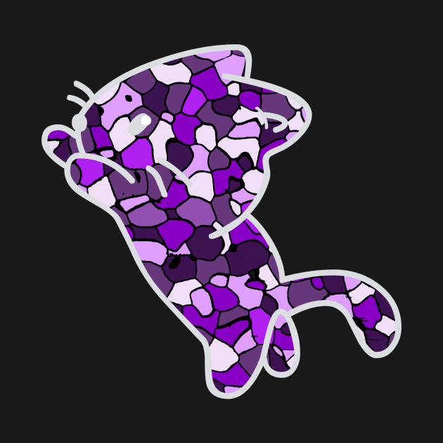 Cat Jewel Art - Stay Pawsitive (purple) by YasudaArt