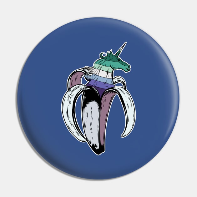 Gay Man Unicorn Banana LGBT Pride Flag Pin by Psitta