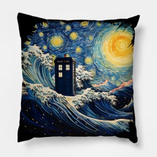 Starry Tardis Wave Pillow