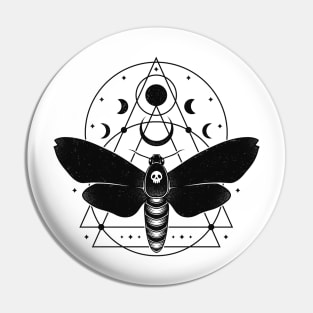 Moth Lunar Phase Tattoo Art Pin