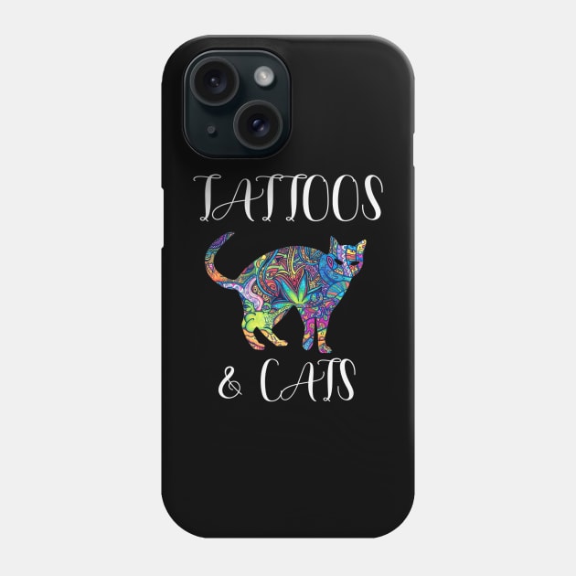 Tattoos Cats Phone Case by Spaceship Pilot