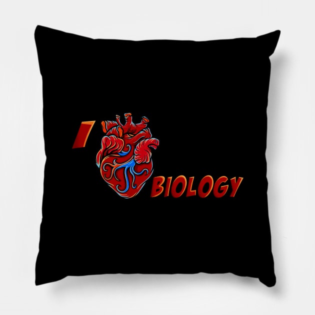 I Love Biology Pillow by opoyostudio