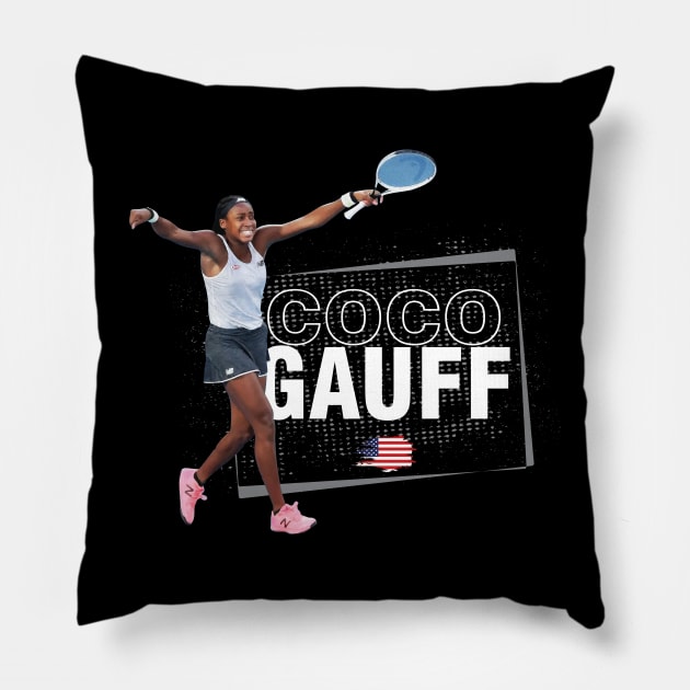 Coco Gauff Pillow by Nagorniak