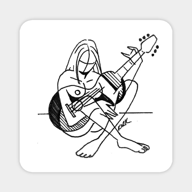 'Nude With Guitar' Magnet by jerrykirk