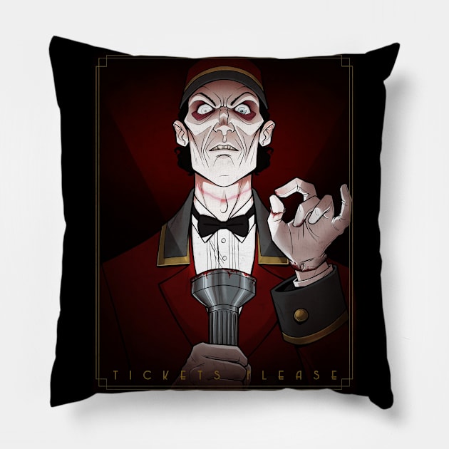 Artist Alley - Tickets Please (Savaemaz) Pillow by The Monster Cast Store