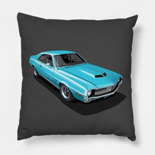 AMC Javelin in Big Bad Blue Pillow