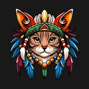 Spiritual essence in the indigenous cat's silent gaze T-Shirt