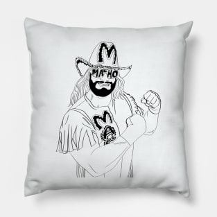 Macho Man Line art Pillow