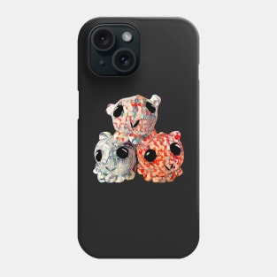 The trio of axolotls as a motif Phone Case
