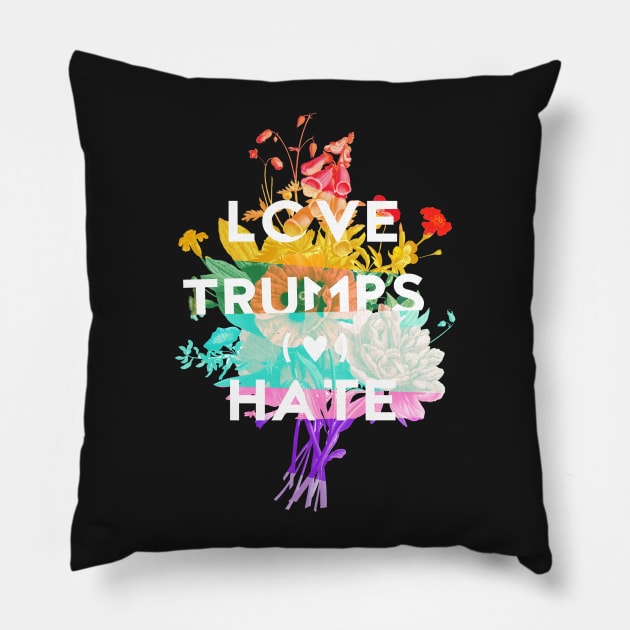 Love Trumps Hate Pillow by Emily Collins