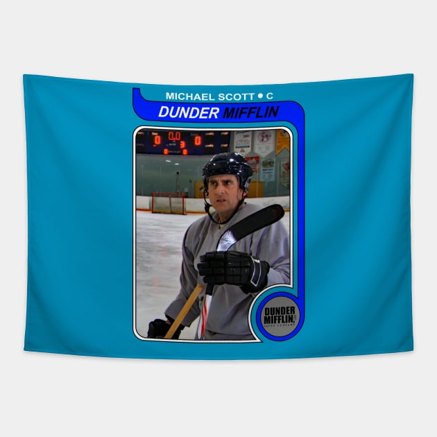 Michael Scott 1979 O-Pee-Chee Hockey Card (Borderless) Tapestry by ParaholiX