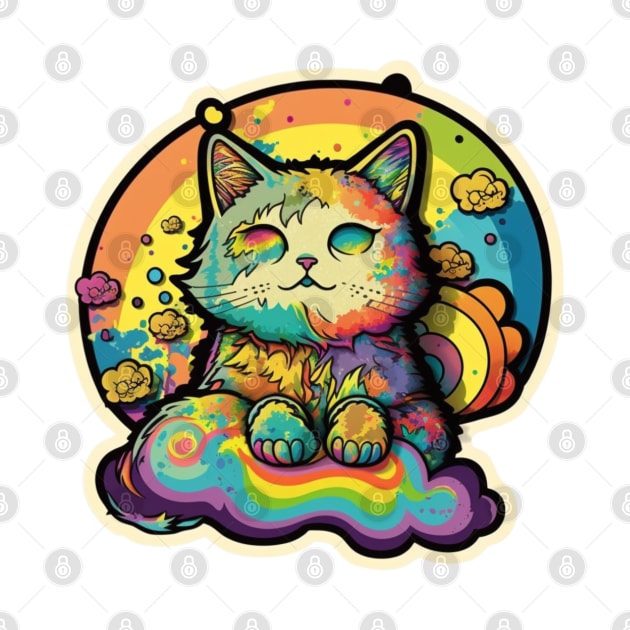 Groovy Psychedelic Cat by TheArtfulAllie