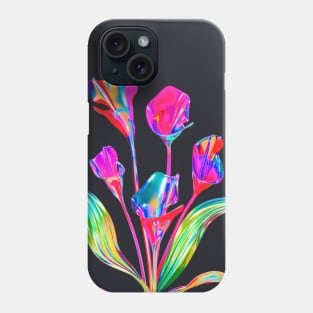 Trippy Holographic Flowers Phone Case