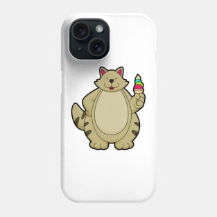 Cat with Waffle ice cream Phone Case