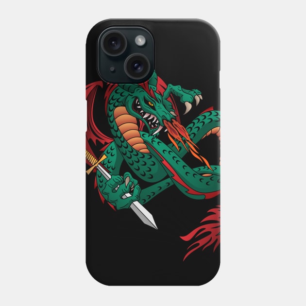 Flying Fire Breathing Dragon Phone Case by hobrath