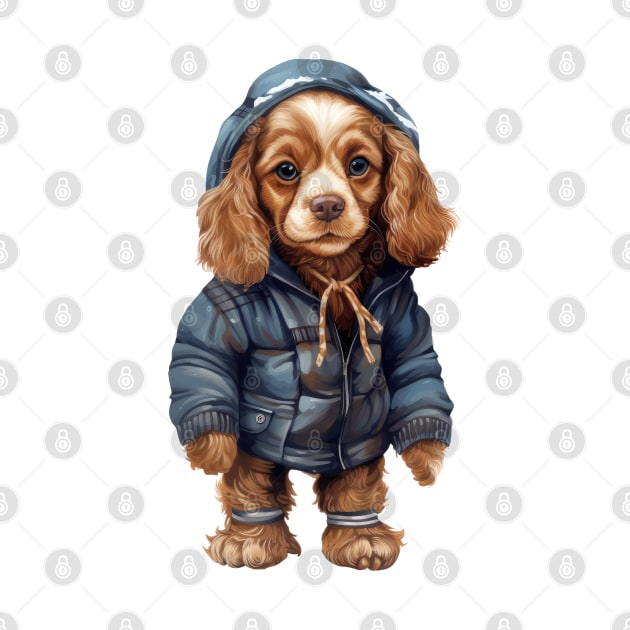 Winter American Cocker Spaniel Dog by Chromatic Fusion Studio