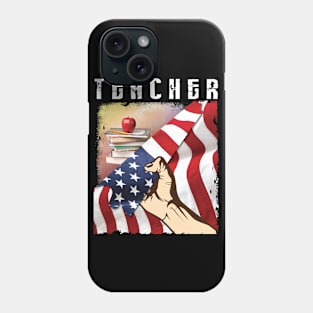 US FLag Pen Books And Strongly Hand Happy Teacher Fighting Coronavirus 2020 Win Class Of School Phone Case