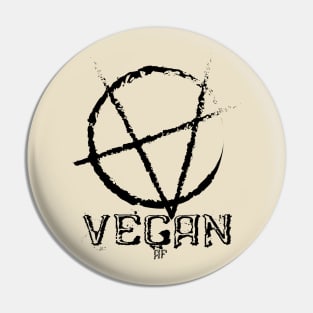 Vegan AF Anarchy Style  Symbol Style T-shirt Pin