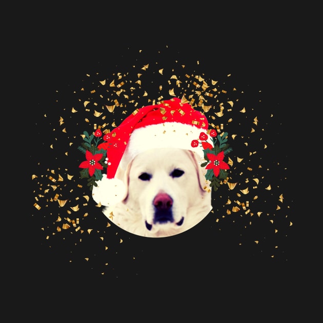 Christmas White Dog by Grace Daily 