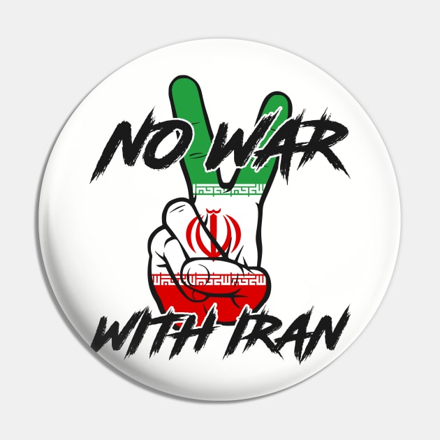 No War With Iran Peace Sign Pin by erock