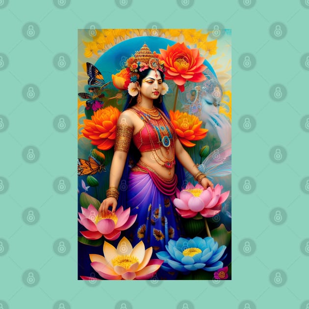 Lakshmi Goddess Lotus Blossom by mariasshop