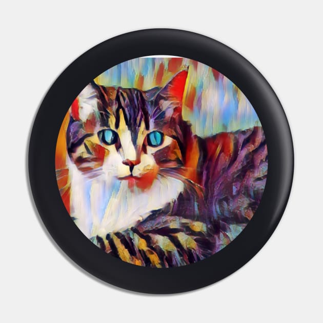 Anxious floppy cat Pin by GoranDesign