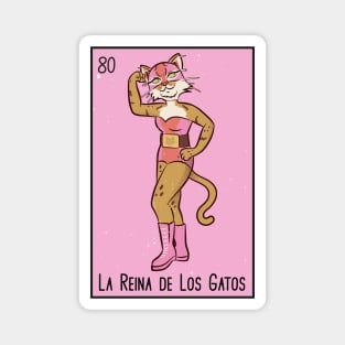 La Reina de los Gatos // Mexican Luchador Cat Loteria Card Magnet