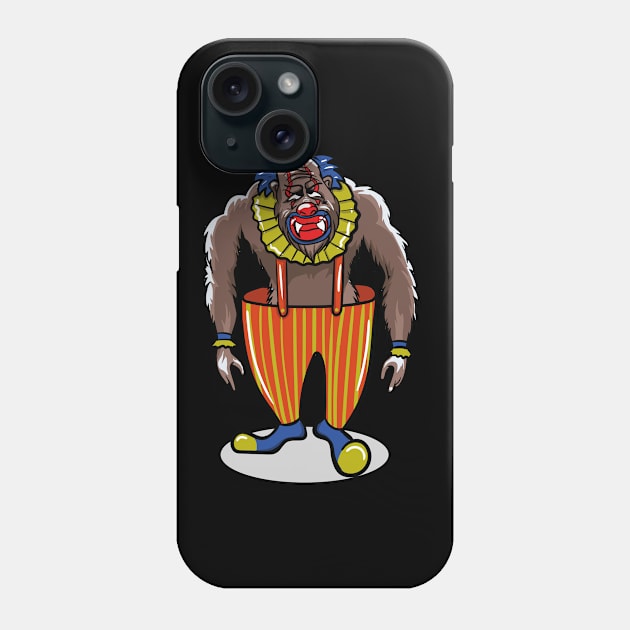 Funny Bigfoot Sasquatch Clown Phone Case by LetsBeginDesigns