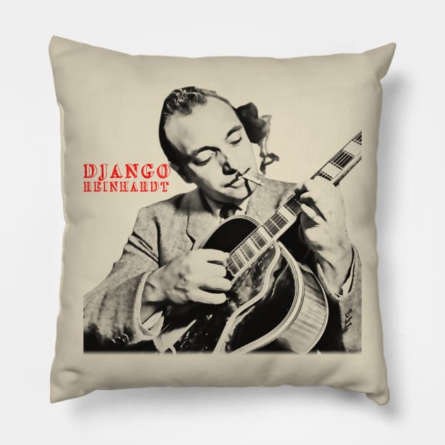 django reinhardt visual art Pillow by DOGGIES ART VISUAL