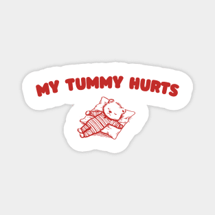 My Tummy Hurts T Shirt, Tummy Ache Tee, Meme T Shirt, Vintage Cartoon T Shirt, Aesthetic Tee, Unisex Magnet