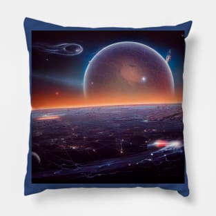 Interplanetary Spaceport Pillow