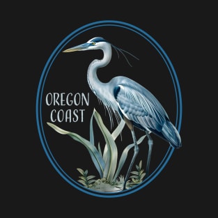 Water Fowl Bird Watching Heron Birds Great Oregon Coast T-Shirt