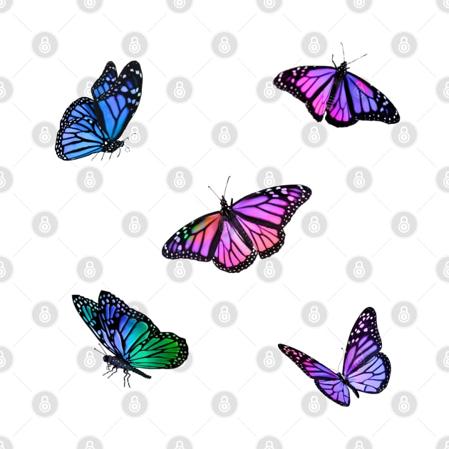 Moonlight Butterflies Sticker Pack by casserolestan