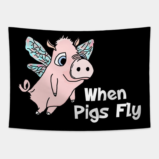 When Pigs Fly Tapestry by imphavok