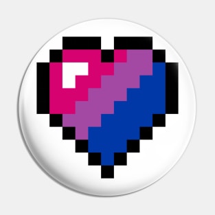 Bisexual Pride Pixel Heart Pin