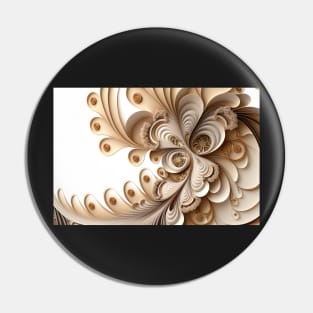 Abstract Neutral Flowers Floral Design Warm Beige Tones Art Pin