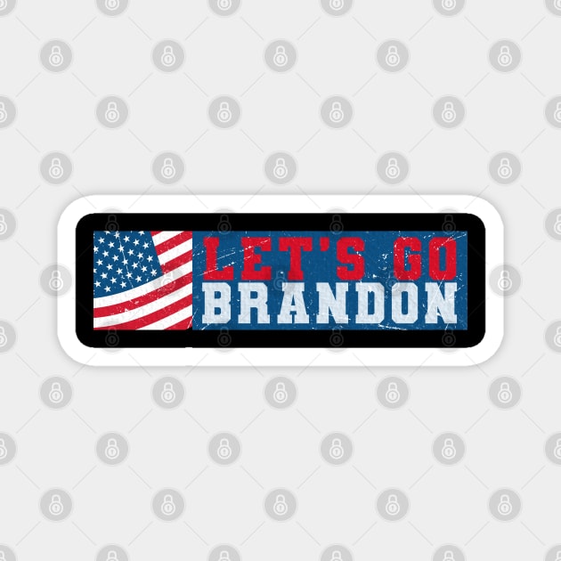 lets go brandon - simple USA flag Magnet by HANASUISI