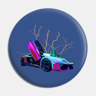 Lambo Aventador Storm Saint Blue Pin