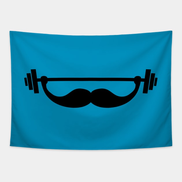 Funny Fitness Mustache / Beard Tapestry by badbugs