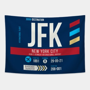 New York (JFK) Airport Code Baggage Tag Tapestry