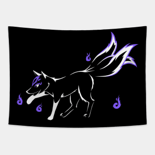 Kitsune (white and purple) Tapestry