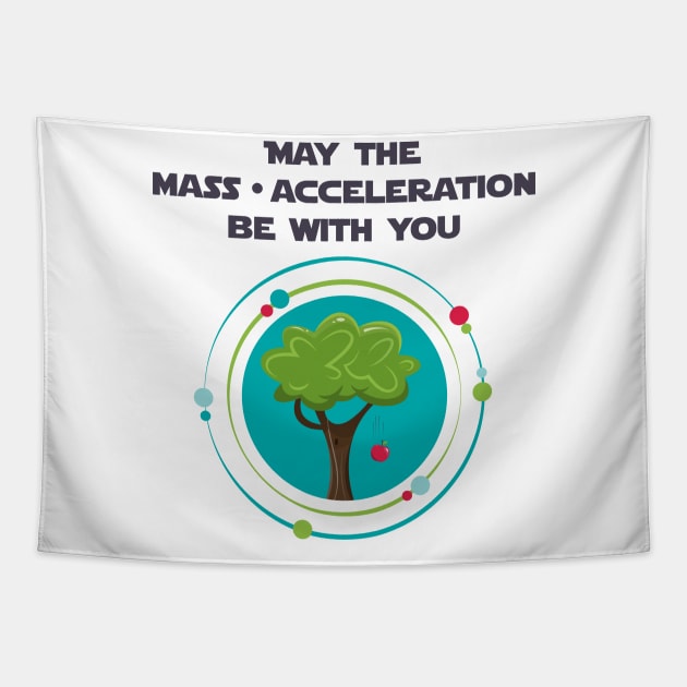 May the mass times acceleration be with you Tapestry by Fun with Science